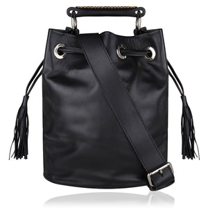 The Leather-Bit Bucket Bag